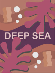 The background image of the deep-sea algae is ready to be used in graphics.