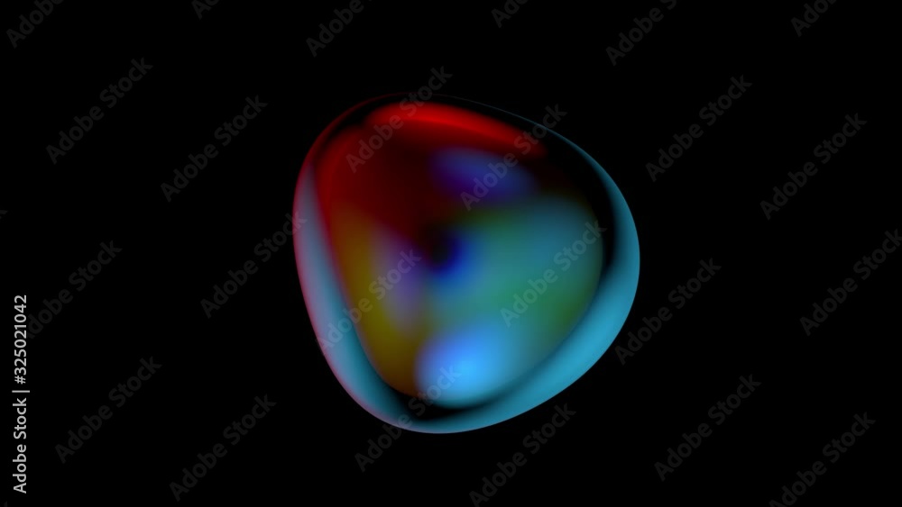 Poster 3d render of liquid bubble. glass bubble morphing with refraction and blurred background. isolated w