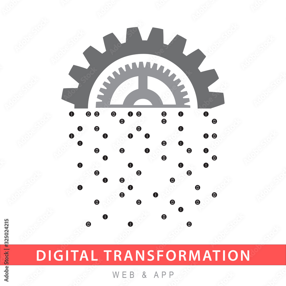 Poster digital transformation vector icon, data symbol. simple, flat design for web or mobile app, digital 