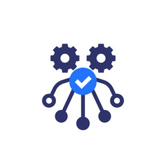 automation and optimization icon on white, vector