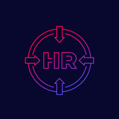 HR icon, human resources linear design
