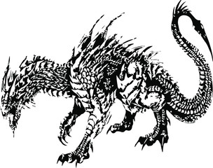 Dragon hand drawn vector illustrations