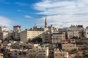 View of Bethlehem in the Palestinian Authority from the Hill of David