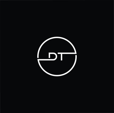 Outstanding professional elegant trendy awesome artistic black and white color DT TD initial based Alphabet icon logo.
