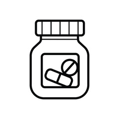 Medicine Bottle Icon Vector Design Template. Prescription Drug Bottle Icon