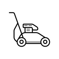 Garden lawnmover line icon concept