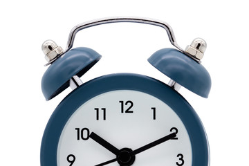 Classic alarm clock isolated on white background.