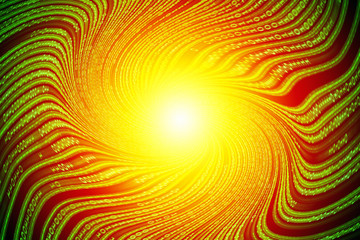 The birth of The universe from binary code. A swirling stream of binary code from the center of the Big Bang.