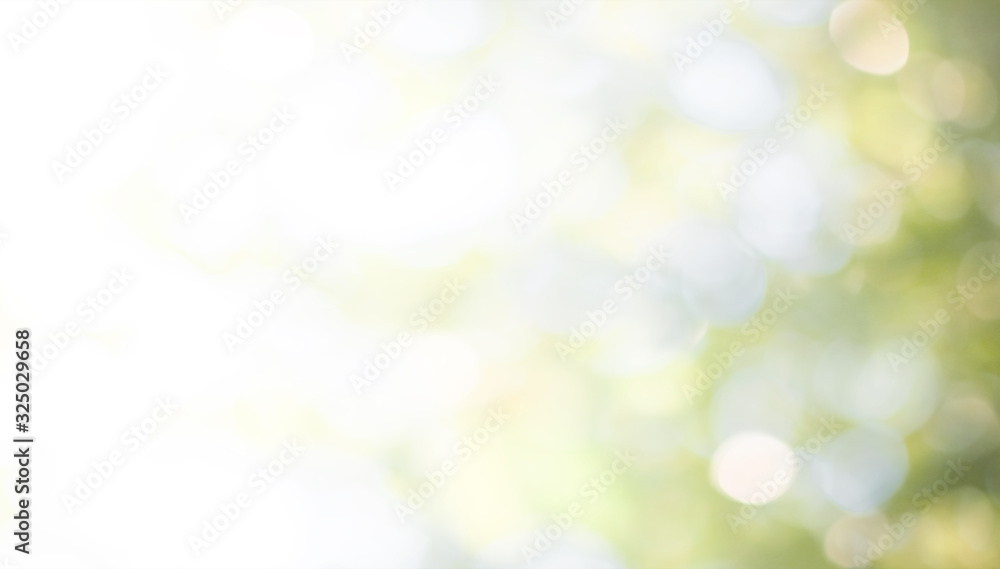 Poster green leaf background blurred leaves, circular bokeh, abstract from beautiful leaves, green nature c
