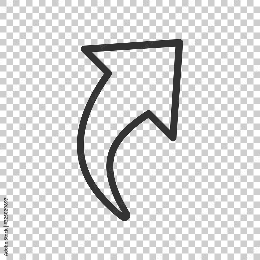 Poster share button icon in flat style. arrow sign vector illustration on white isolated background. send f