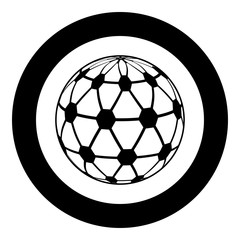 Global world concept with points connection network Idea business sphere sense icon in circle round black color vector illustration flat style image