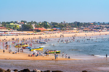 view of the Baga Beach, Goa, India. - obrazy, fototapety, plakaty