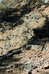 Fototapeta na wymiar Ripples in ancient stone, Brachina Gorge, Ikara-Flinders' Ranges National Park, SA, Australia