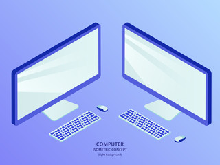 desktop set collection isolated with isometric style