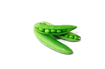 close up string bean on white background.