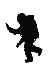 Space pilot silhouette vector, astronaut 