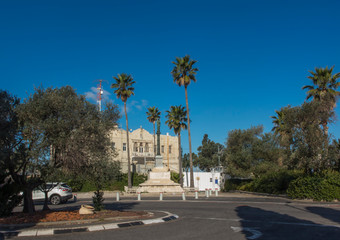 A statue of Holy Mary, donated by the Government of Chile, near the Stella Maris Carmelite Monastery in Haifa,