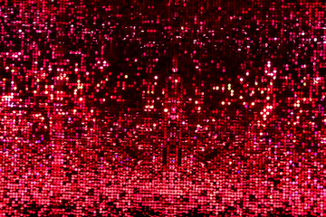 Disco wall background in red neon led dot lights