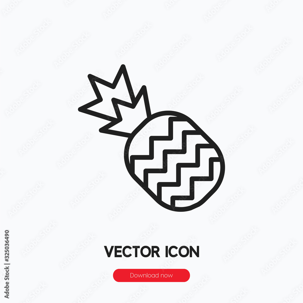Poster pineapple icon vector. linear style sign for mobile concept and web design. pineapple symbol illustr