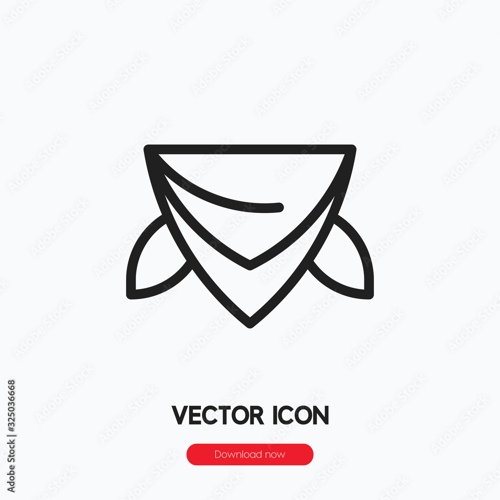 Poster bandana icon vector. linear style sign for mobile concept and web design. bandana symbol illustratio