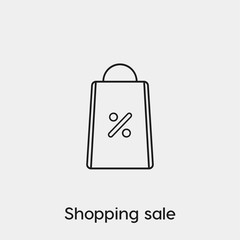 Shopping sale icon vector. Linear style sign for mobile concept and web design. Shopping sale symbol illustration. Pixel vector graphics - Vector.	