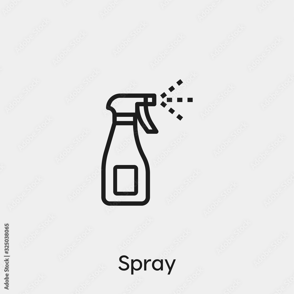 Poster cleaning spray icon vector. linear style sign for mobile concept and web design. washing spray symbo