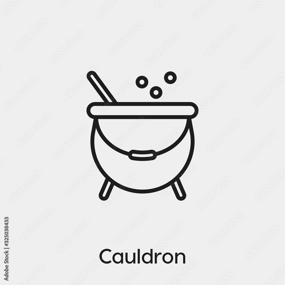 Poster cauldron icon vector. linear style sign for mobile concept and web design. cauldron symbol illustrat