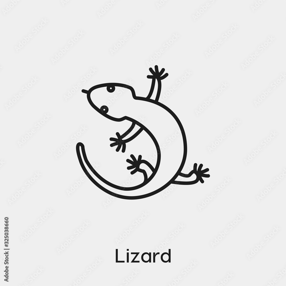 Poster lizard icon vector. linear style sign for mobile concept and web design. lizard symbol illustration.