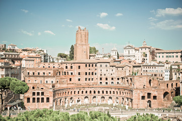 Ruins of Trajan's Forum in Rome, Italy