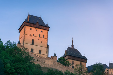 Fototapeta na wymiar Karlstein castle. Historic Czech republic landmark of Karlstein castle