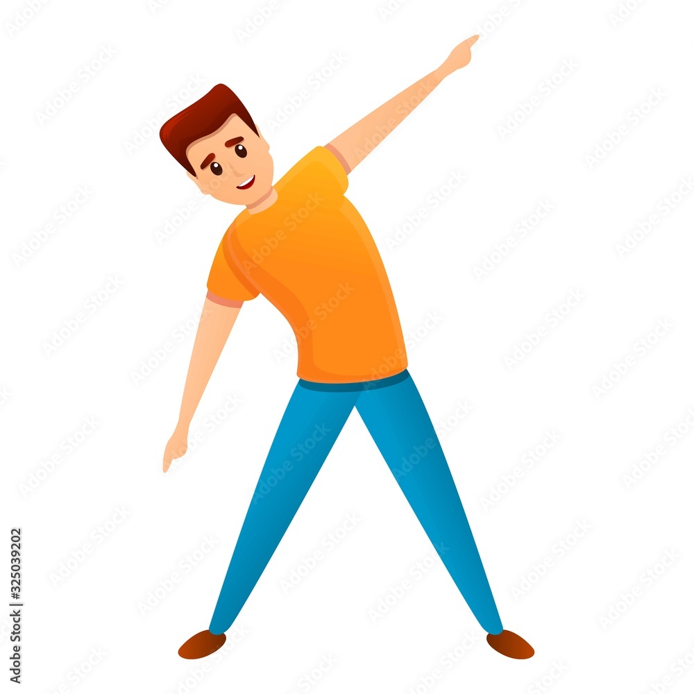 Poster exercise trainer icon. cartoon of exercise trainer vector icon for web design isolated on white back