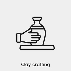 Clay crafting icon vector. Linear style sign for mobile concept and web design. Clay crafting symbol illustration. Pixel vector graphics - Vector.	