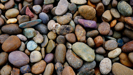pebbles on the beach background. color stone background