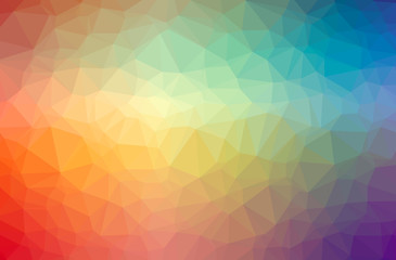 Illustration of abstract Blue, Orange, Pink, Red horizontal low poly background. Beautiful polygon design pattern.