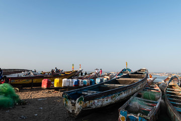 Fototapeta na wymiar Fishing activity in The Gambia Africa