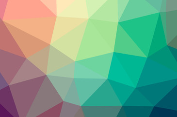 Illustration of abstract Green, Red horizontal low poly background. Beautiful polygon design pattern.