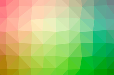 Naklejka premium Illustration of abstract Green, Red, Yellow horizontal low poly background. Beautiful polygon design pattern.