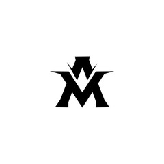 MA AM A M logo icon design template elements