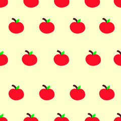 seamless pattern cute apples with emoticon