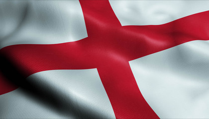 3D Waved United Kingdom Region Flag  of England