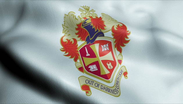 3D Waved United Kingdom City Flag of Wolverhampton
