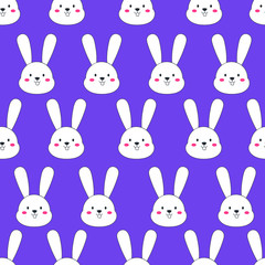 seamless pattern cute white rabbit