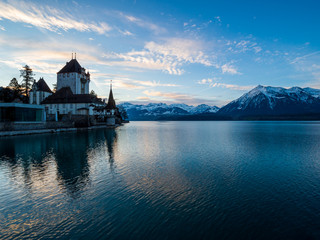 Fototapeta premium Oberhofen Castle Lake Thun, Switzerland
