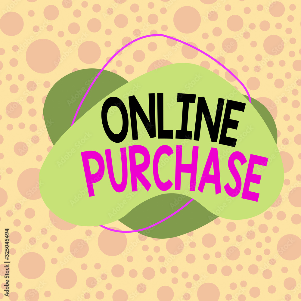 Poster conceptual hand writing showing online purchase. concept meaning consumers directly buy goods from a