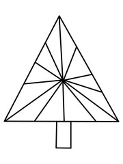 Single hand drawn new year fir tree. Doodle illustration for patterns, winter greeting cards, posters, stickers and seasonal desing. Vector stock illustration.