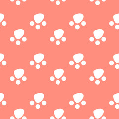 Vector seamless pattern with cat footprints. Can be used for wallpaper, web page background, surface textures.