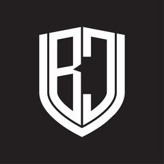 BC Logo monogram with emblem shield design isolated on black background