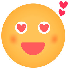 Cartoon face emoticon vector illustration / heart