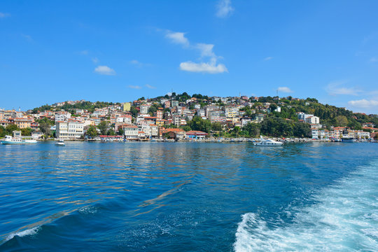 The waterfront of a residential part of the Beykoz district on the Asian shore of Istanbul, Turkey.