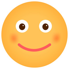 Cartoon face emoticon vector illustration / smiling
